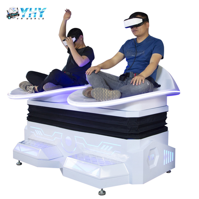 Deux plein amusement de cinéma de réalité virtuelle du simulateur 9d de glissière du mouvement VR de sièges