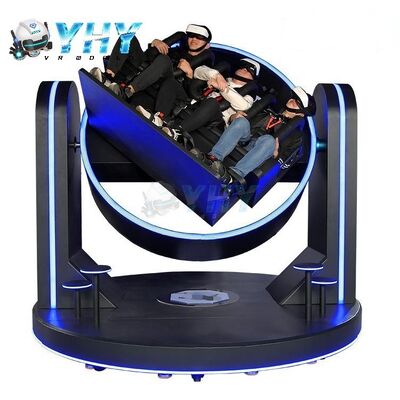 Jeu de VR en rotation 360 montagnes russes pour 3 chaises chaise machine de base VR simulateur pour trois joueurs dans le parc d'attractions