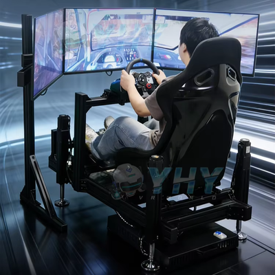 Simulateur de course à quatre axes Cockpit Siège hydraulique Voiture VR Machine de jeu Arcade Sim Racing Conduire 3 Dof Plateforme dynamique