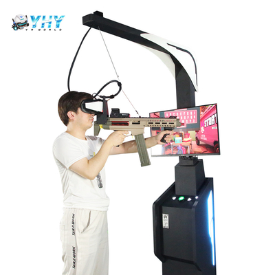 Famille et joueur VR Hub Simulateur de bataille VR debout