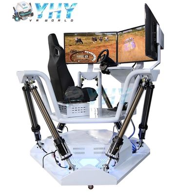 VR 6 Dof Racing Car Simulator 3 Screens Drive Car Single Seat Game Machine Indoor Playground