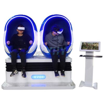 9D VR Chaise à œufs Cinéma Chaise à roulettes Roulottes de réalité virtuelle Chaises à œufs Cinéma 9D Simulateur VR Équipement 2 sièges Chaise à œufs