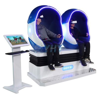 9D VR Chaise à œufs Cinéma Chaise à roulettes Roulottes de réalité virtuelle Chaises à œufs Cinéma 9D Simulateur VR Équipement 2 sièges Chaise à œufs