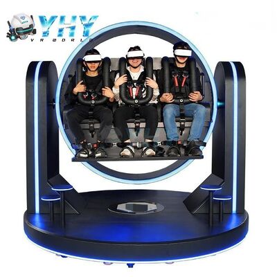 Vr 360 Roller Coaster 3 Seaters Vr Cinema Three Chairs Simulator Amusement Park Ride 