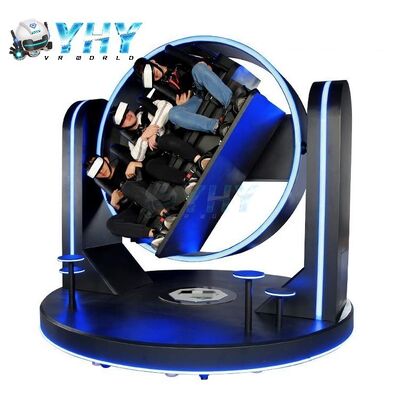 Simulateur VR 360 Coaster à roulettes 3 places Équipement 9D VR Machine de jeu avec 21 pouces Simulation tout-en-un Écran Parcs d'attractions