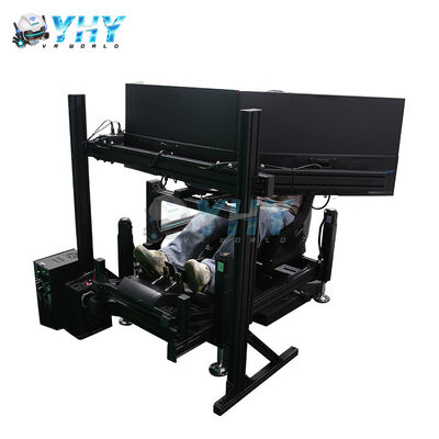 Cockpit de simulation de course YHY 4DOF avec structure en alliage d'aluminium et simulateur de course dynamique à affichage 3 écrans