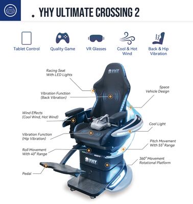 Simulateur de rotation de réalité virtuelle VR 9d cinéma dynamique mode cinéma immersif divertissement