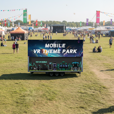 Zone de jeu mobile adaptée aux besoins du client par cinéma de camion de la couleur 9D VR de simulateur de réalité virtuelle adaptée aux besoins du client