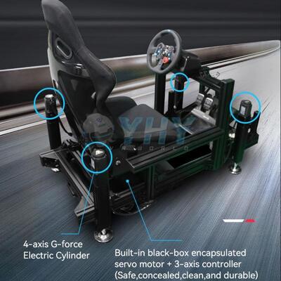 Jeu de course à trois écrans avec plate-forme dynamique Simulateur de siège de course pour Game Center