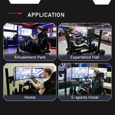 Simulateur de course à quatre axes Cockpit Siège hydraulique Voiture VR Machine de jeu Arcade Sim Racing Conduire 3 Dof Plateforme dynamique