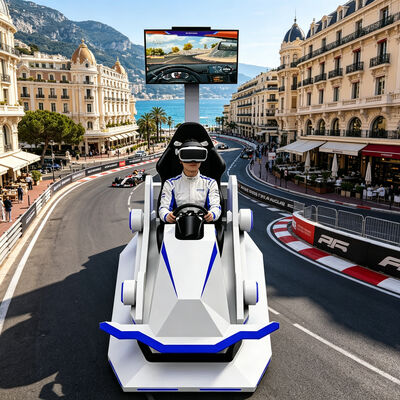 Voiture de course en réalité virtuelle 9D Équipement de divertissement intérieur en plein air Personnalisation en fibre de verre VR Conduire Machine de jeu Voiture