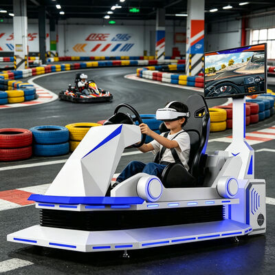 Simulateur de course en VR métallique 9D Machine de jeu de karting de voiture en intérieur avec expérience de conduite en réalité virtuelle pour les occasions d'aéroport et de centre commercial