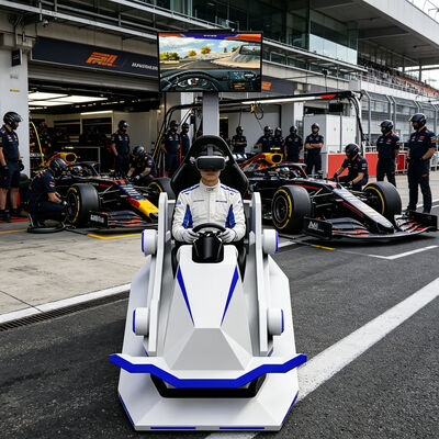 Simulateur de course en VR métallique 9D Machine de jeu de karting de voiture en intérieur avec expérience de conduite en réalité virtuelle pour les occasions d'aéroport et de centre commercial