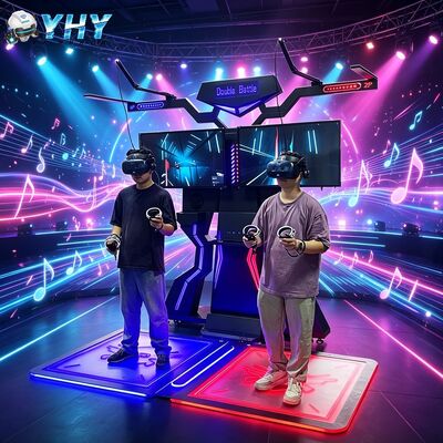 Plateforme de combat à deux joueurs en réalité virtuelle VR 360 avec construction en métal et en fibre de verre pour une utilisation en centre commercial intérieur