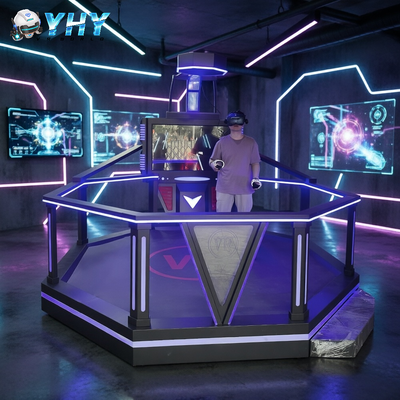 Station de bataille VR interactive commerciale Éclairage bleu Compétition immersive de course à obstacles VR Arcade Machine VR Expérience