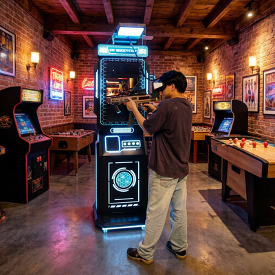 Simulateur d'arme à feu de réalité virtuelle commercial autonome VR Shoot Arcade Machine Support Coin-Operated Simulateur d'arme à feu avec écran LCD