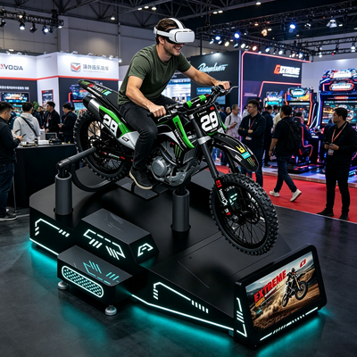 Machine d'arcade de jeu de course de moto VR commerciale personnalisable pour parcs d'attractions