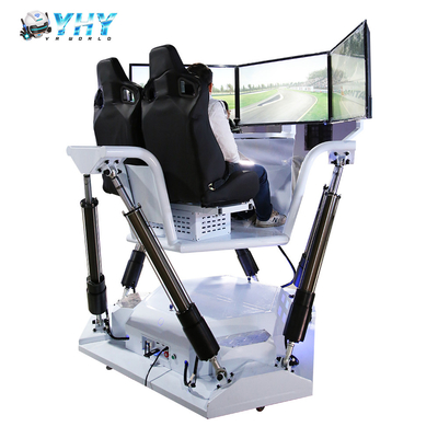 YHY VR Factory Fabrication Simulateur de course sur plateforme 6 DOF avec 3 écrans, machine de jeu d'arcade de conduite automobile, attractions pour 2 joueurs
