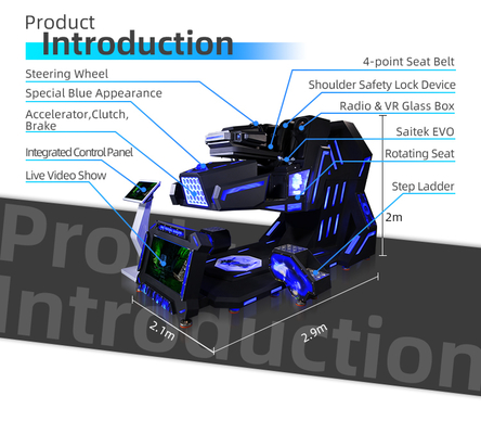Jeu de réalité virtuelle à 360 degrés VR Jeu d'avion fauteuil de conduite simple avec l'effet du vent de la ceinture de sécurité