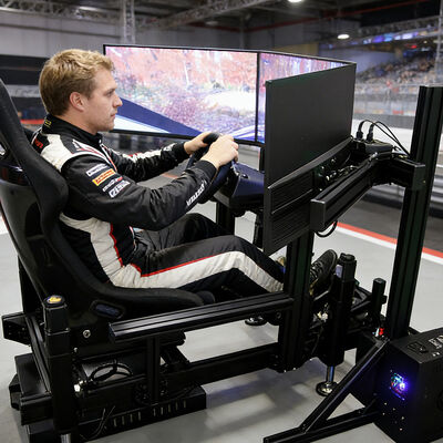 Simulateur de course à grande échelle à capteur de mouvement à quatre axes Cockpit Console de jeu G-force siège dynamique de voiture Ensemble complet d'équipement