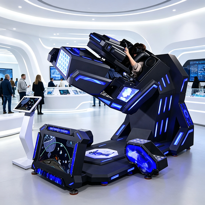 Simulateur de Terminator VR 360 3 en 1 combinant course de montagnes russes et mouvement en vol pour les centres commerciaux
