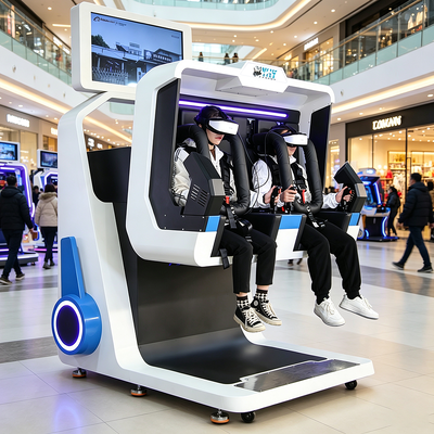 Plateforme de mouvement VR double siège 360 degrés peu encombrante pour parcs à thème et centres commerciaux